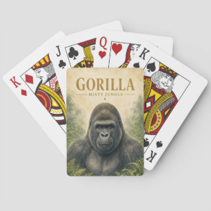 Gorilla Misty Jungle Wildlife Playing Cards