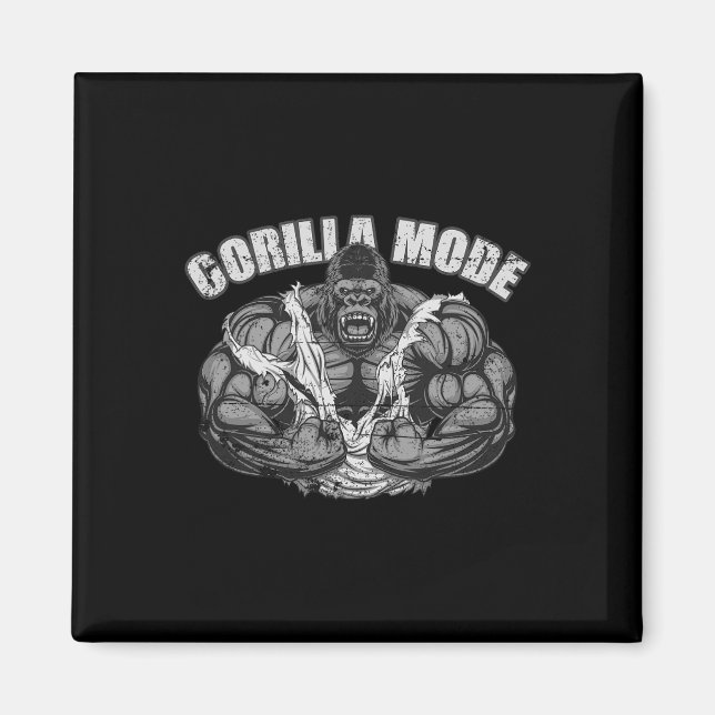 Gorilla Mode Gym Ape Fitness Coach Swole Monkey  Magnet (Front)