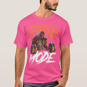 Gorilla Mode Gym Beast Workout Weights Lifting Pow T-Shirt