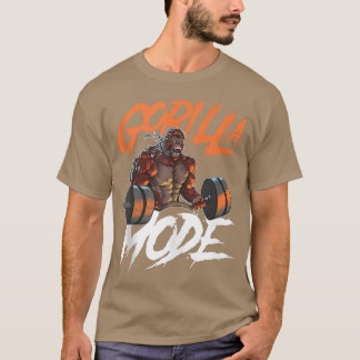 Gorilla Mode Gym Beast Workout Weights Lifting Pow T-Shirt