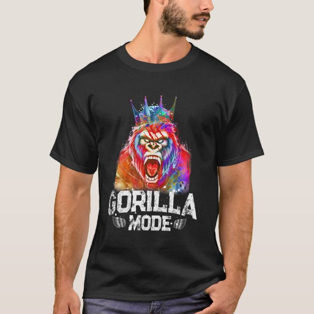 Gorilla Mode King Beast Workout Gym Motivation Fit T-Shirt (Front)