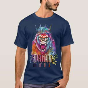 Gorilla Mode Motivation Fitness King Beast Workou T-Shirt