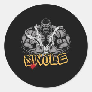 Gorilla Mode Strong Bodybuilding Workout Muscle Sw Classic Round Sticker