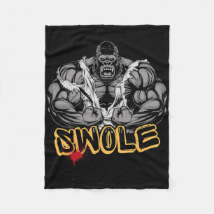 Gorilla Mode Strong Bodybuilding Workout Muscle Sw Fleece Blanket