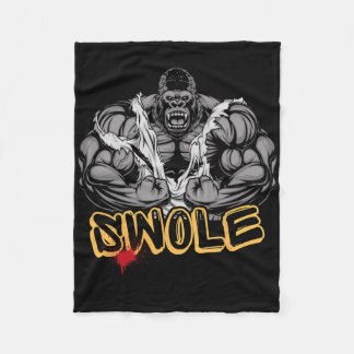 Gorilla Mode Strong Bodybuilding Workout Muscle Sw Fleece Blanket