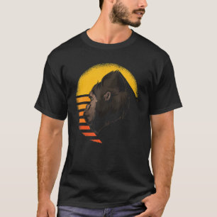 Gorilla Monkey Ape Animal Retro Sunset Gorilla 1 T-Shirt