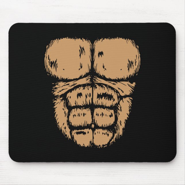 Gorilla Monkey Belly Chest Costume Diy Halloween  Mouse Mat (Front)