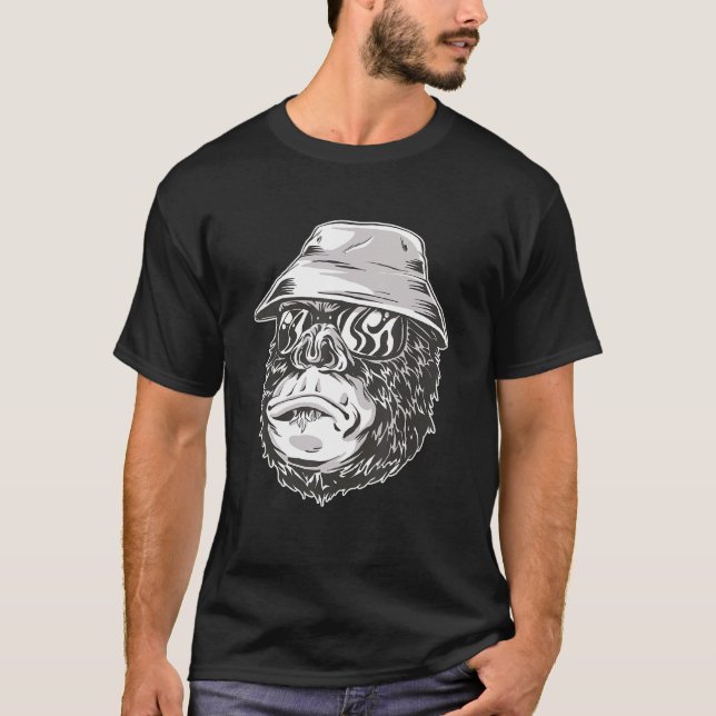 Gorilla Monkey Fisherman Monkey  Gorilla Children T-Shirt (Front)