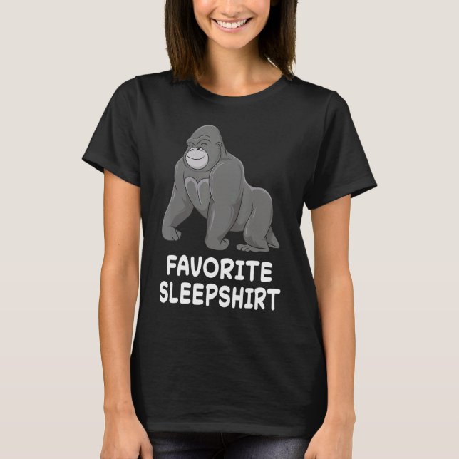 Gorilla Monkey Gorillas Nap Sleeping Sleep Pajama  T-Shirt (Front)