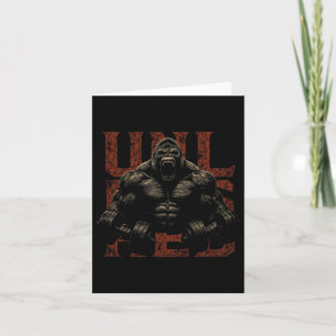 Gorilla Monkey Gym Wear Bodybuilding Workout Motiv Card
