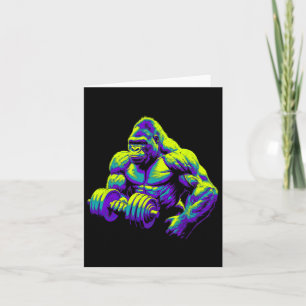 Gorilla Monkey Gym Wear Bodybuilding Workout Motiv Card