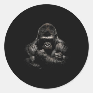 Gorilla Monkey Gym Wear Bodybuilding Workout Motiv Classic Round Sticker