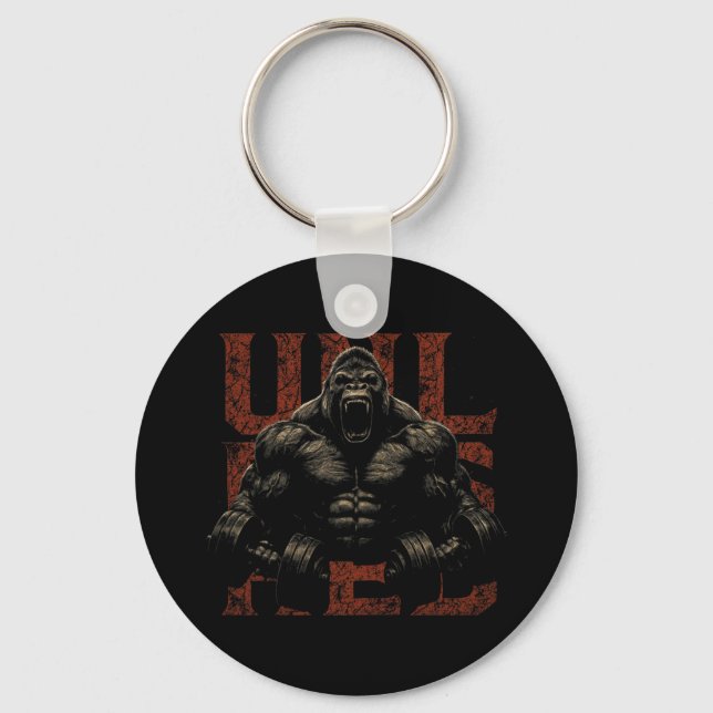 Gorilla Monkey Gym Wear Bodybuilding Workout Motiv Key Ring (Front)