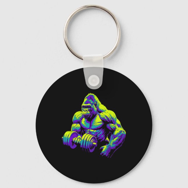 Gorilla Monkey Gym Wear Bodybuilding Workout Motiv Key Ring (Front)