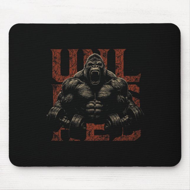 Gorilla Monkey Gym Wear Bodybuilding Workout Motiv Mouse Mat (Front)
