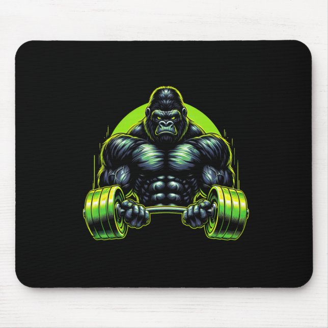 Gorilla Monkey Gym Wear Bodybuilding Workout Motiv Mouse Mat (Front)
