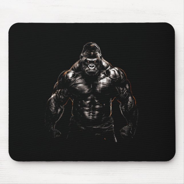 Gorilla Monkey Gym Wear Bodybuilding Workout Motiv Mouse Mat (Front)