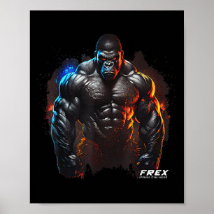 Gorilla Monkey Gym Wear Bodybuilding Workout Motiv Poster