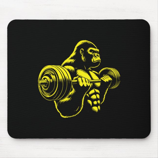 Gorilla Monkey Gym Weight Lifting Bodybuilding Wor Mouse Mat (Front)