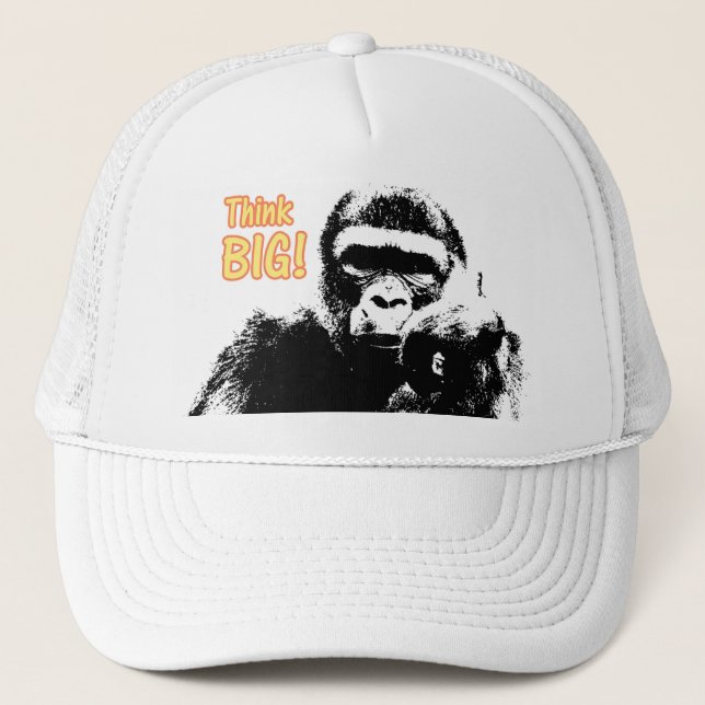 Gorilla Motivational Quote Template Elegant Modern Trucker Hat (Front)