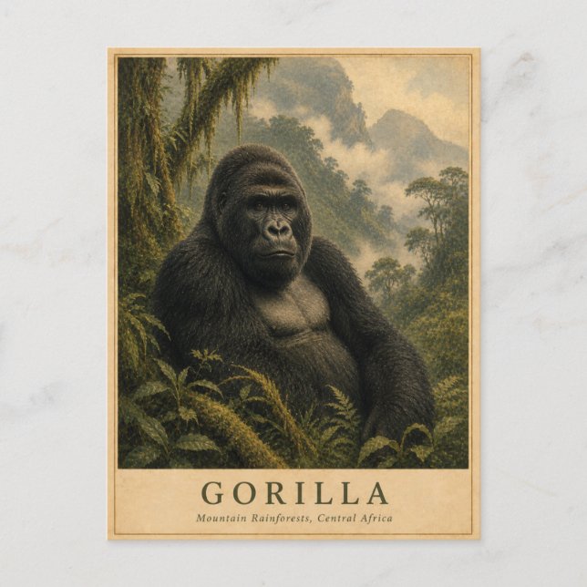 Gorilla Mountain Rainforest VINTAGE Postcard (Front)