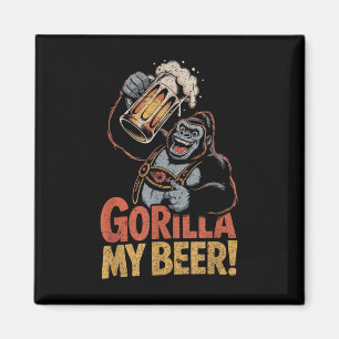 Gorilla My Beer Funny Ape Stein Party Animal Magnet
