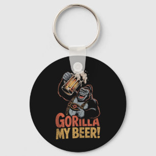 Gorilla My Beer Funny Ape Stein Party Animal Tank  Key Ring