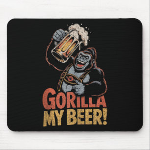 Gorilla My Beer Funny Ape Stein Party Animal Tank Mouse Mat