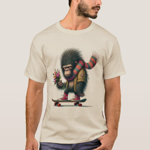 Gorilla on a Skateboard Humorous T-Shirt