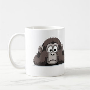 Gorilla Peeking Cute Adorable Funny Animal Cartoon Coffee Mug