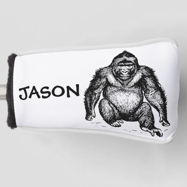 GORILLA PERSONALIZED GOLD HEAD COVER CUSTOM (Front)