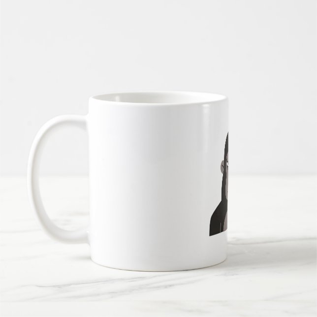 Gorilla Picking Nose Using Middle Finger Doodle Coffee Mug (Left)