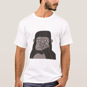 Gorilla Picking Nose Using Middle Finger Doodle T-Shirt