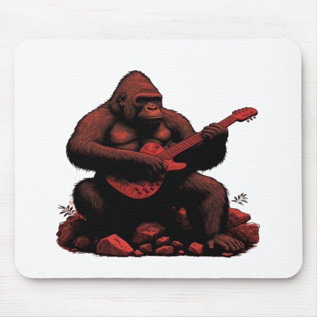 Gorilla Playing A Guitar  Mouse Mat (Front)