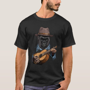 Gorilla Playing Acoustic Guitar Gorilla  Guitar Pl T-Shirt