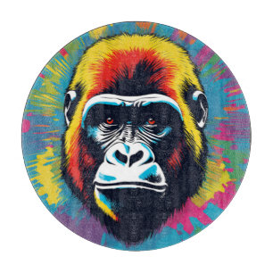 Gorilla Pop Art Cartoon Drawing Cutting Board