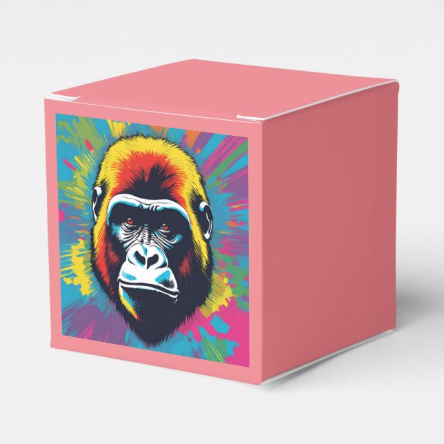 Gorilla Pop Art Cartoon Drawing Favour Box (Front Side)