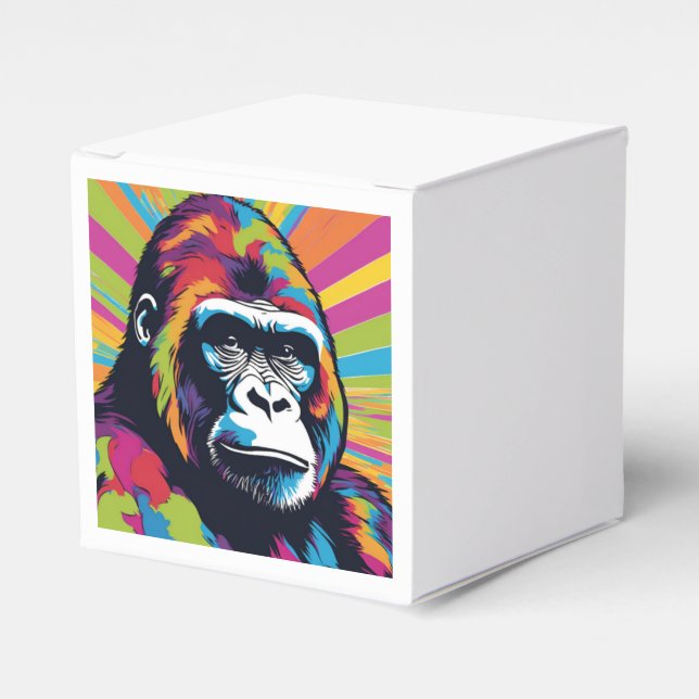 Gorilla Pop Art Cartoon Drawing Favour Box (Front Side)