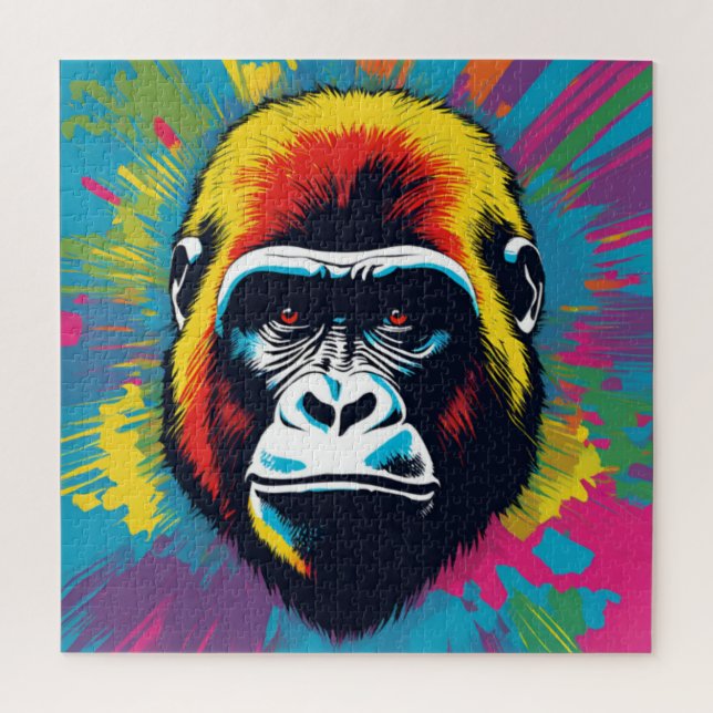 Gorilla Pop Art Cartoon Drawing Jigsaw Puzzle (Vertical)