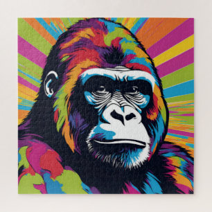 Gorilla Pop Art Cartoon Drawing Jigsaw Puzzle