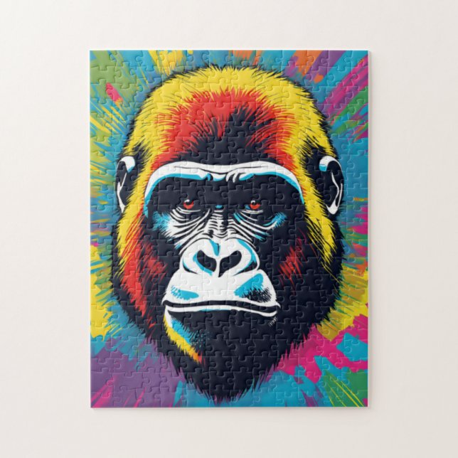 Gorilla Pop Art Cartoon Drawing Jigsaw Puzzle (Vertical)