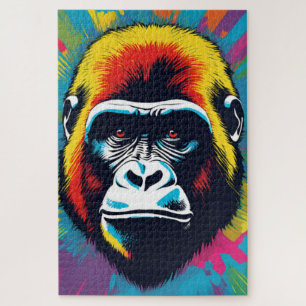 Gorilla Pop Art Cartoon Drawing Jigsaw Puzzle