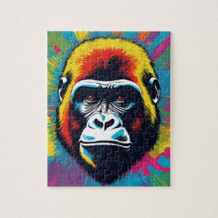 Gorilla Pop Art Cartoon Drawing Jigsaw Puzzle