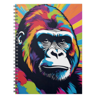 Gorilla Pop Art Cartoon Drawing Notebook