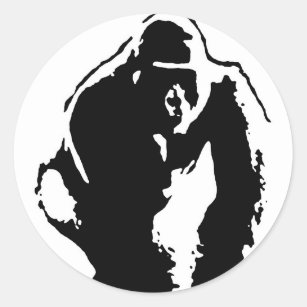 Gorilla Pop Art Classic Round Sticker