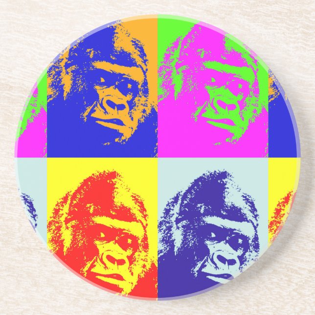 Gorilla Pop Art Coaster (Front)