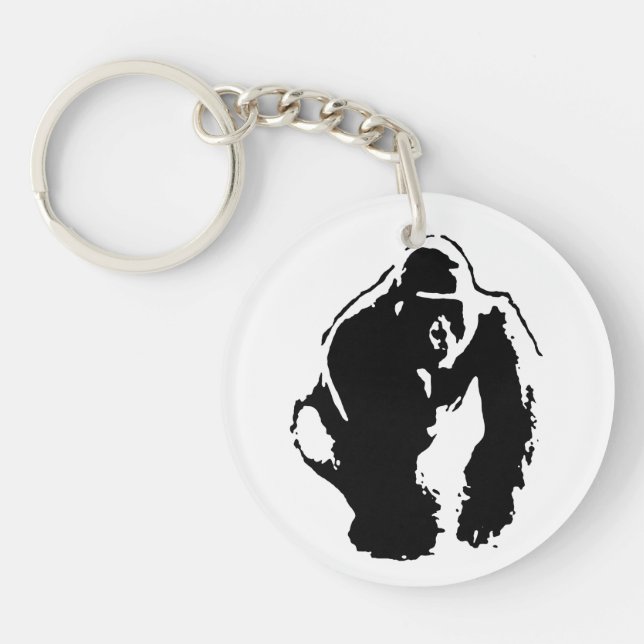 Gorilla Pop Art Key Ring (Front)