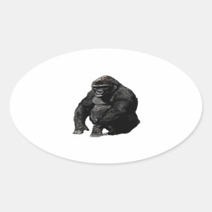 Gorilla Pop Art Oval Sticker