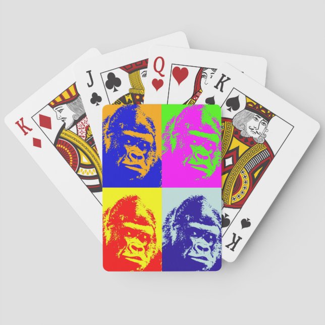 Gorilla Pop Art Playing Cards (Back)