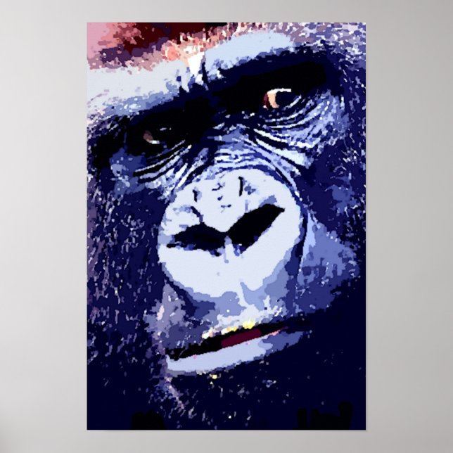 Gorilla Pop Art Poster Print (Front)